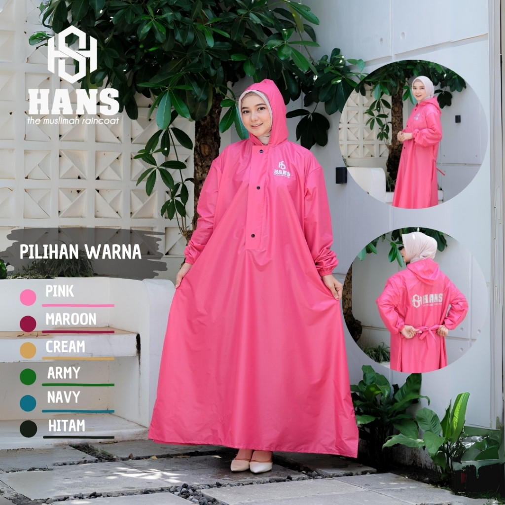 Mantel Gamis Syar'I Wanita Muslimah / Mantel Wanita Jumbo Waterproof Bahan Pvc Anti Rembes