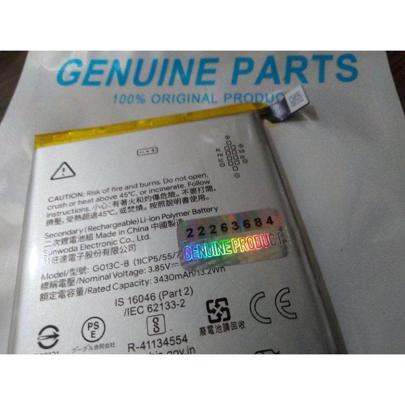 GoPix 3 XL Pixel 3XL G013C-B Original 100% GENUINE Battery Batre Baterai GoPix 3 XL Pixel 3XL