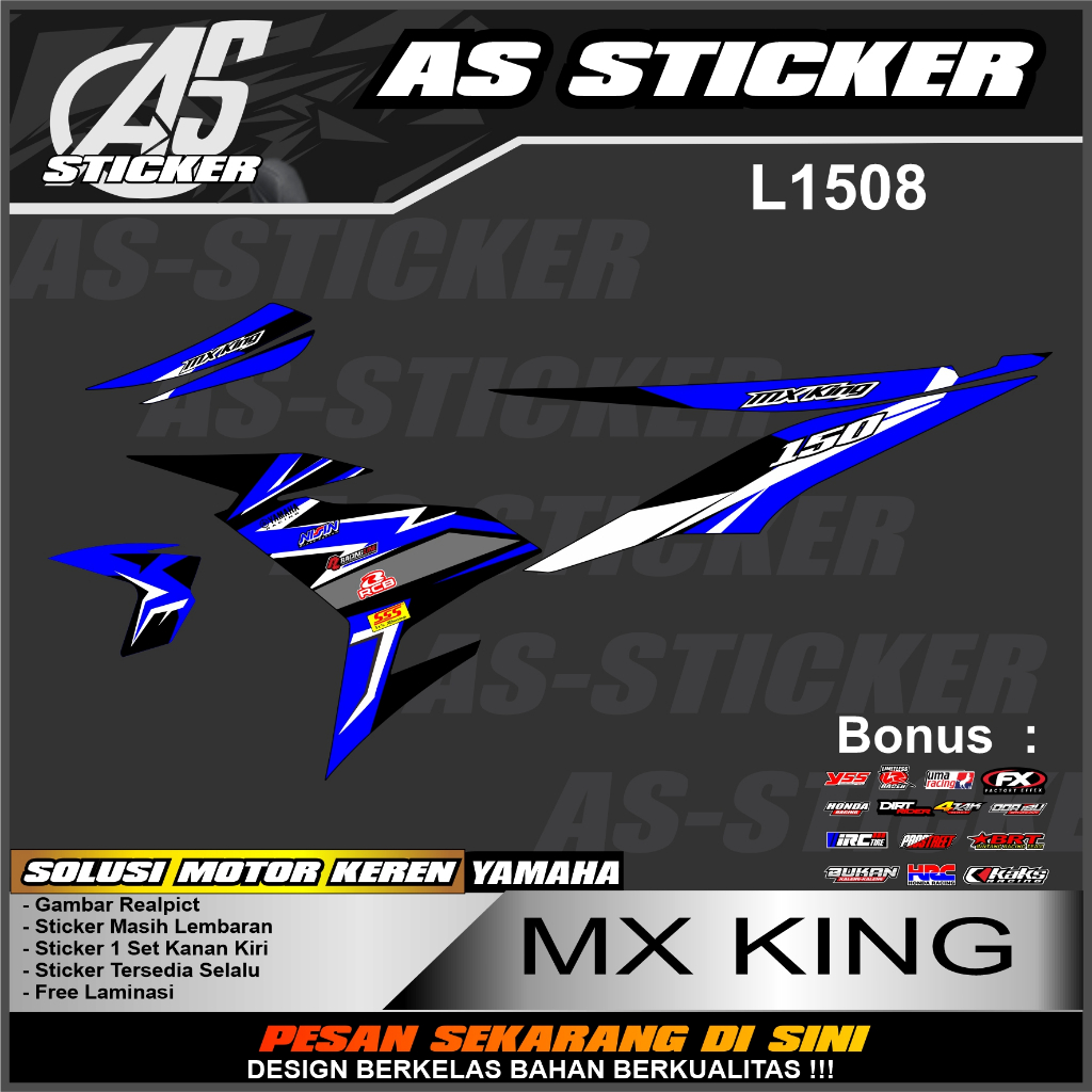 1508 Stiker Motor Yamaha Mx King 150 List Racing Desain Minimalis Semifull