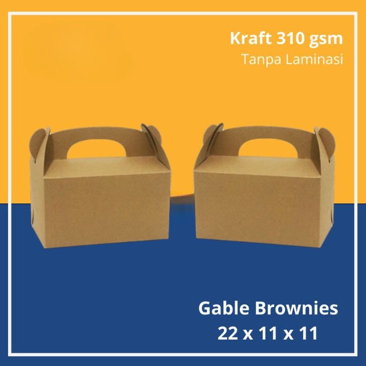 

( 10 pcs ) Kardus Jinjing Toples Kuker Box Tenteng Kemasan Kue Brownies Packaging Hampers Size 22x11x11 cm