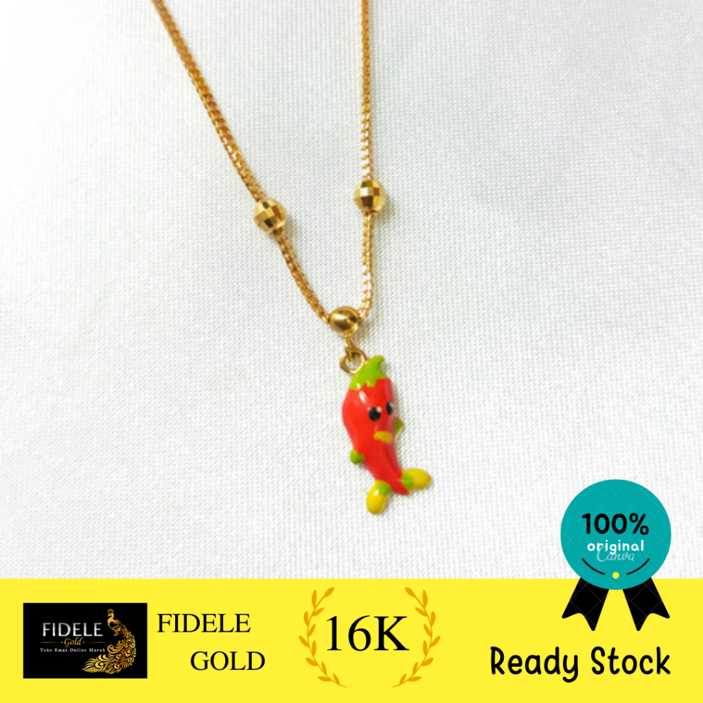 Kalung anak cat cabe emas tua kadar 700 16k