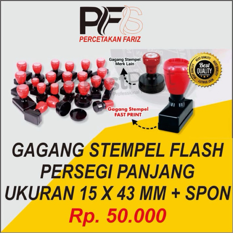 

Stempel Flash warna Custom Persegi Panjang 15 x 43 + spon