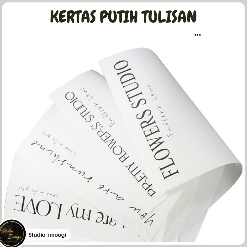 

KERTAS PUTIH TULISAN uk 45x30cm bahan waterproff matte solid doff