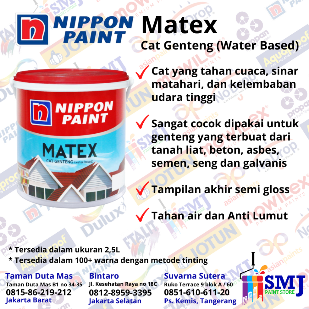 CAT GENTENG NIPPON PAINT MATEX CAT GENTENG KEMASAN 2,5 LITER