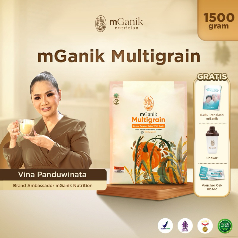 

mGanik Multigrain 1500gr Diabetes Alami + Buku Panduan + Shacker Bpom Original