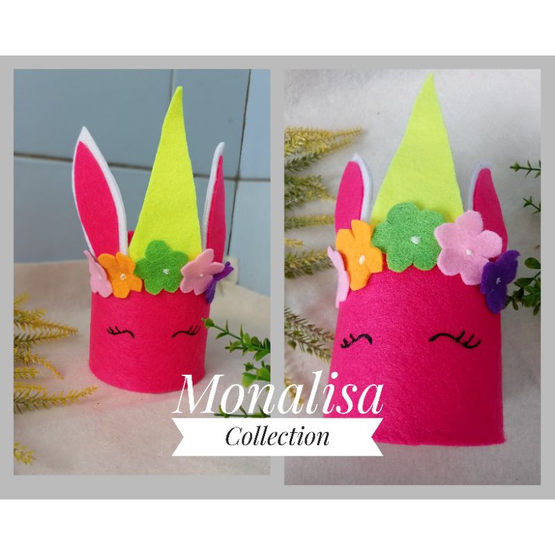 

tempat pensil dari barang bekas kerajinan flanel prakarya sekolah daur ulang