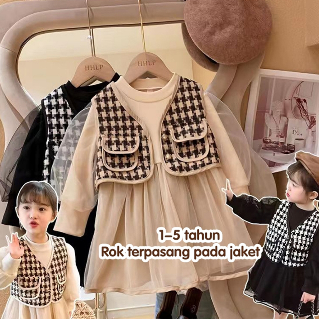 Dress Anak Perempuan import baju anak perempuan dress import anak perempuan dress rompi import Gaun 