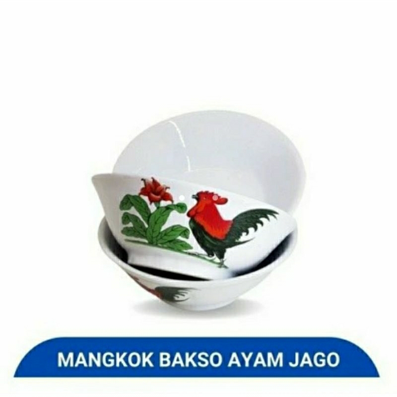 READY Mangkok mie ayam baso keramik lucky cap ayam jago/mangkok kaca keramik cap ayam jago/mangkok