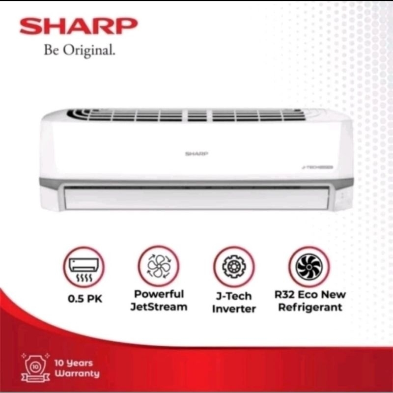 AC SHARP 1/2PK INVERTER AH-X6ZYS STANDAR THAILAND + PASANG