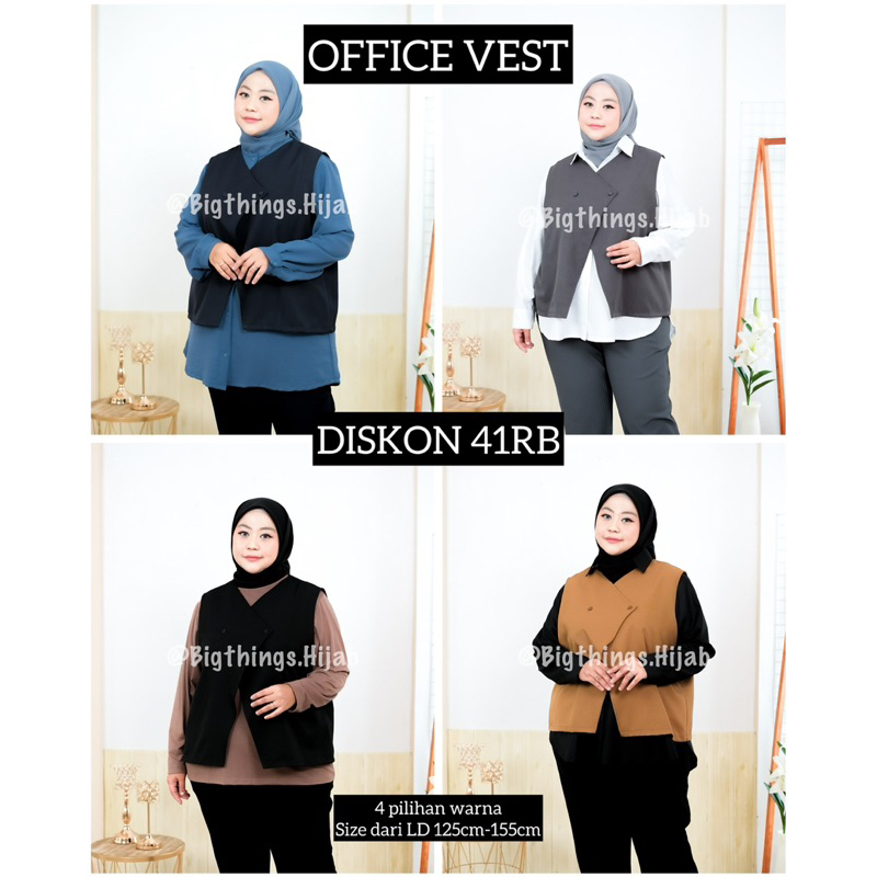 OFFICE VEST BY BIGTHINGS.HIJAB ROMPI JUMBO VEST JUMBO VEST BESAR VEST BIGSIZE ROMPI BESAR ROMPI BIGS