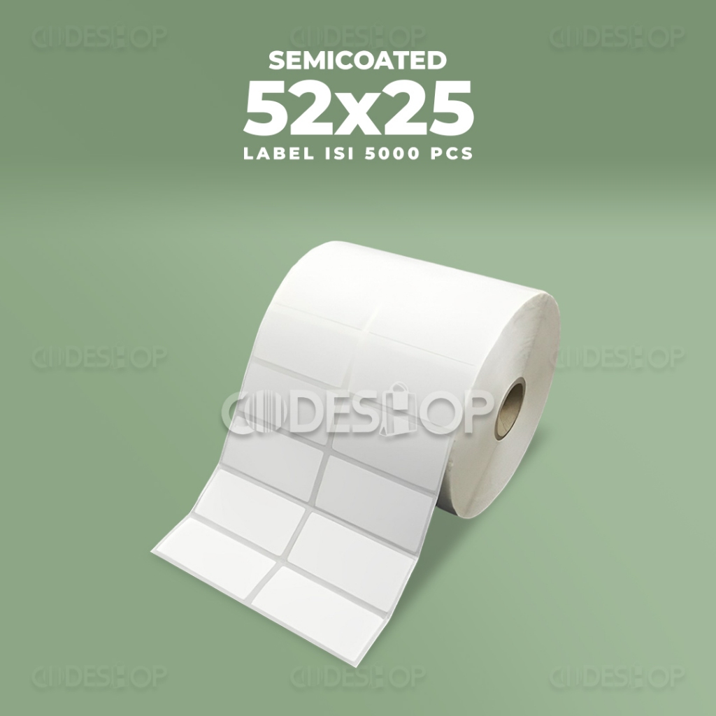 

Label Barcode 52 x 25 Kertas Label Semicoated 52x25 mm 1 Line