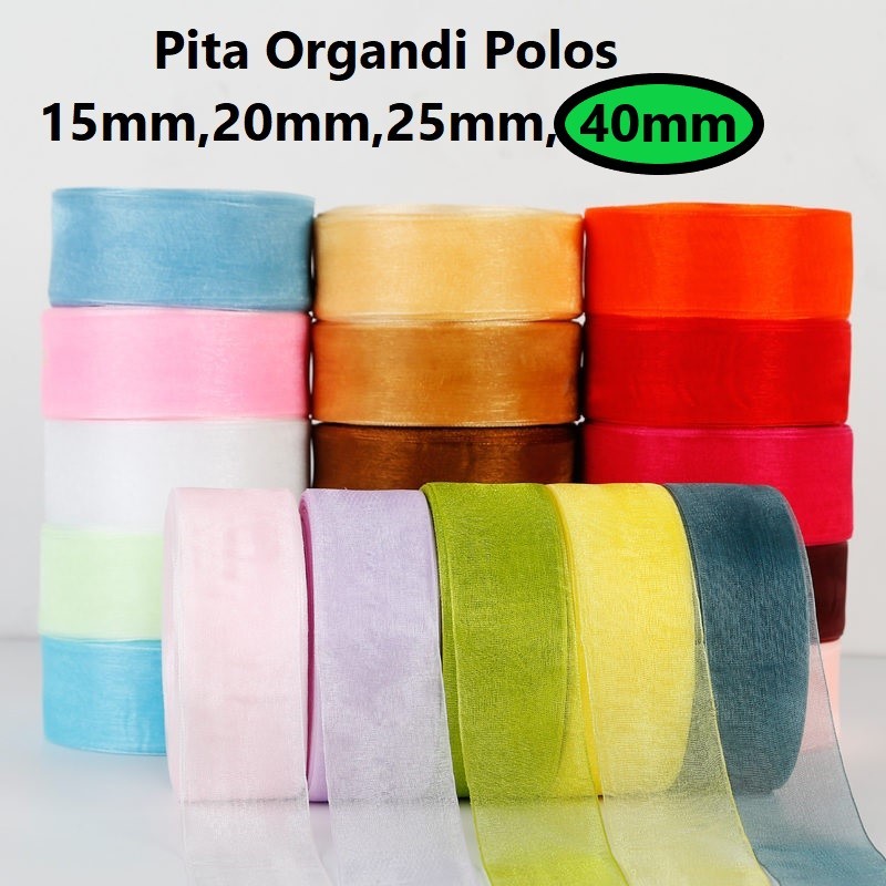 Pita Organdi/Organza Polos 40mm Harga/Roll