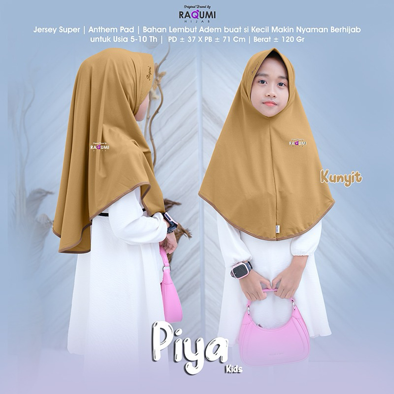 Piya Hijab Kids Original Raqumi Hijan Jersey Super Raqumi Hijab Anak