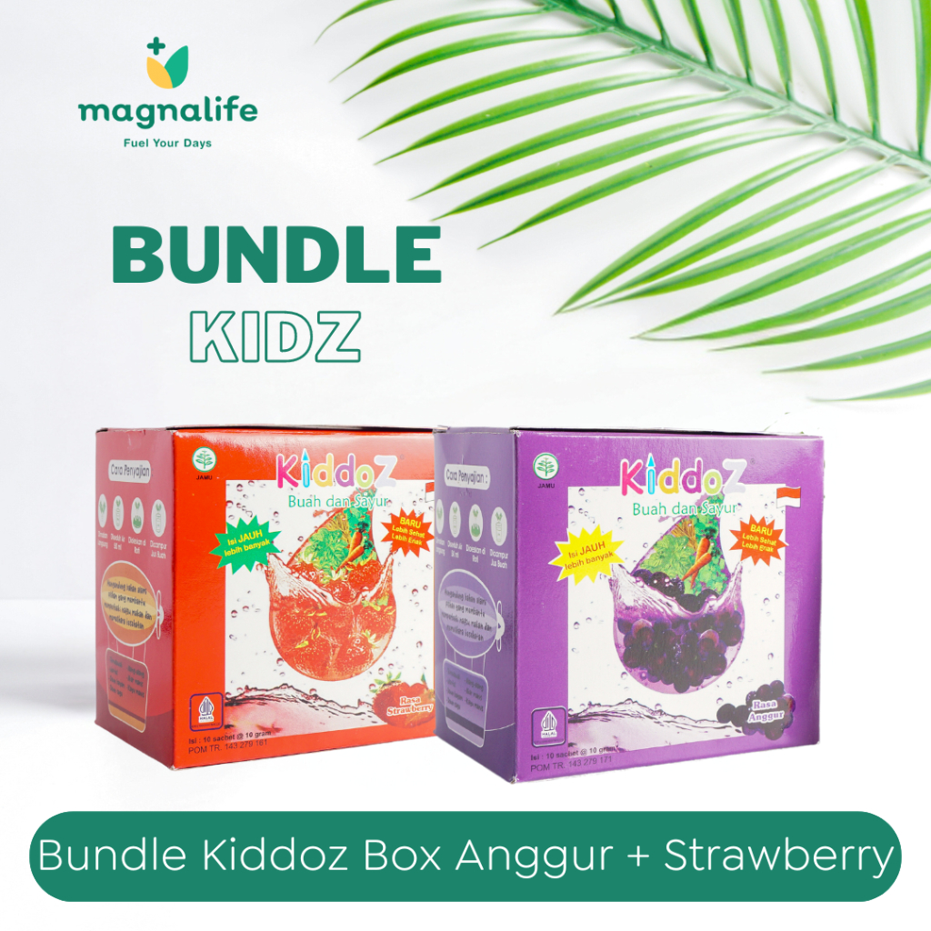 

Magnalife - Bundle Kiddoz Jamu Nafsu Makan Anak 2 Box Rasa Anggur & Strawberry + 2 Kiddoz Madu