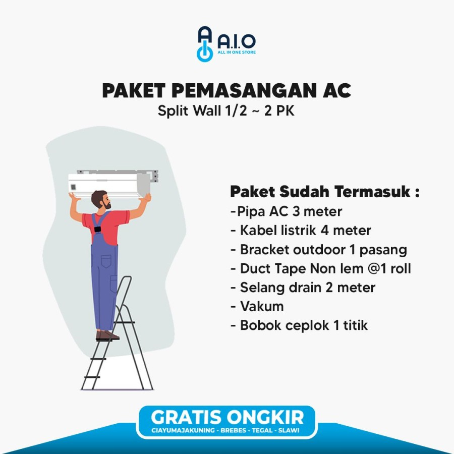 PROMO PAKET PEMASANGAN AC 0-5 PK - 1 PK