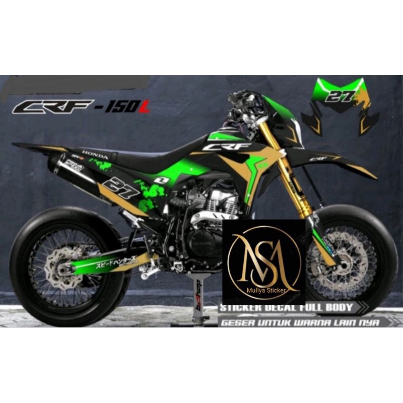 stiker decal CRF 150L full body warna gradasi hijau