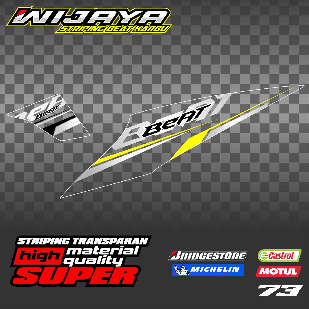 Striping beat karbu honda transparan uv maxdecal premium ,beat karbu striping honda v7