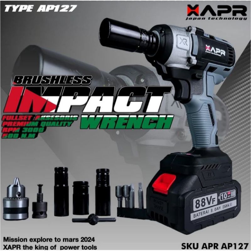 IMPACT APR AP127 500NM MESIN BUKA BAUT MOTOR MOBIL IMPACT WRENCH APR AP127 500NM