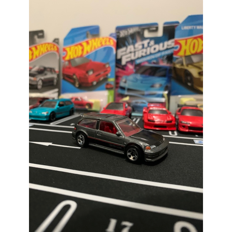 Hotwheels civic Ef abu-abu loose
