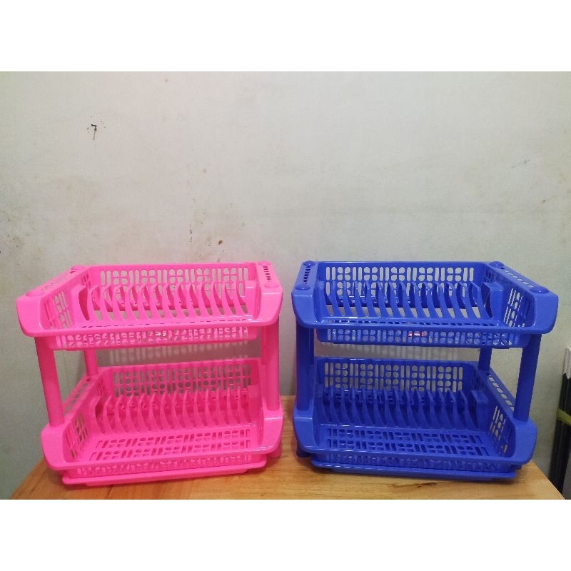 Rak Piring Nampan Plastik Shinpo SIP-837 / Rak Piring Plastik Tebal 2 Tingkat / Tempat Pengering Pir
