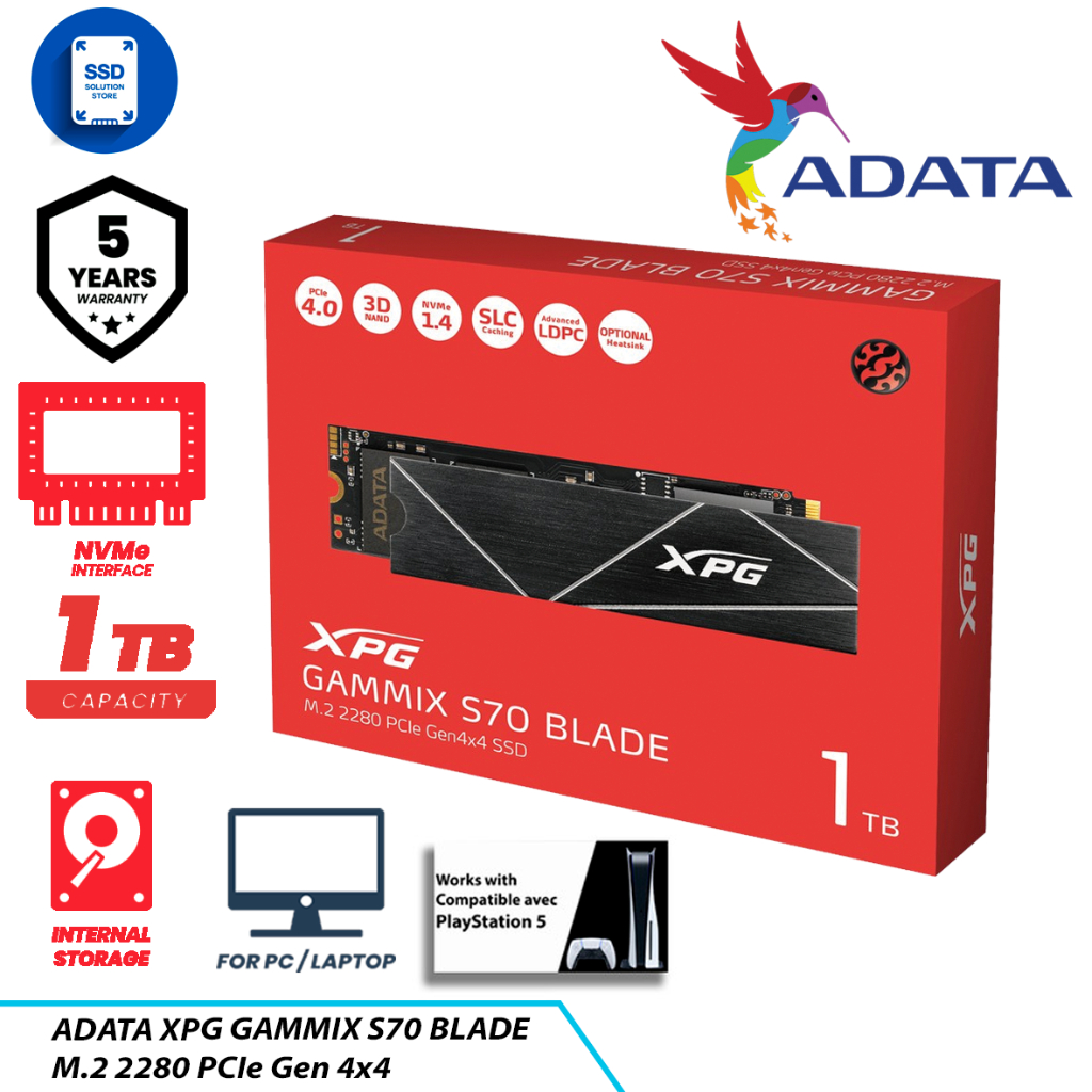 ADATA SSD XPG Gammix S70 Blade 1TB - SSD M.2 NVMe Gen 4x4