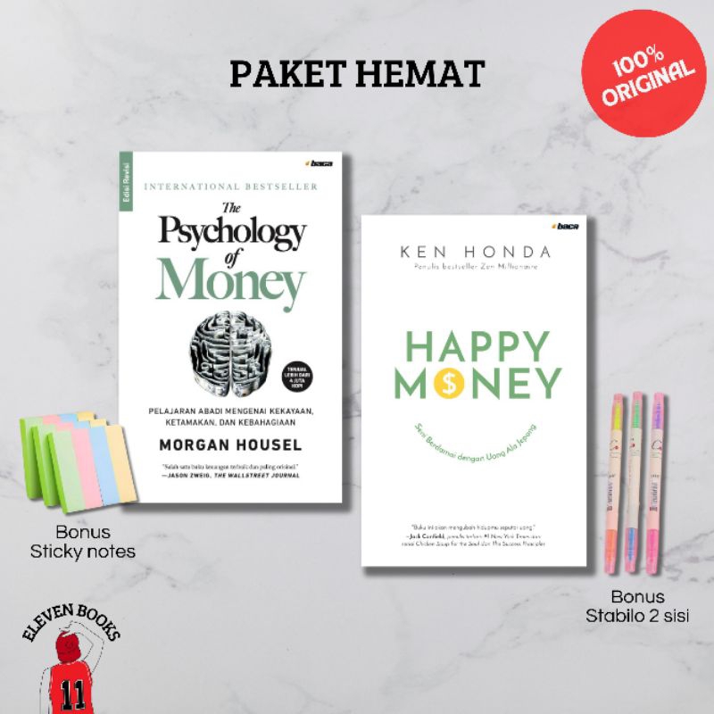 Eleven Books Paket Hemat Buku Terjemahan The Psychology of Money (Soft Cover) & Happy Money