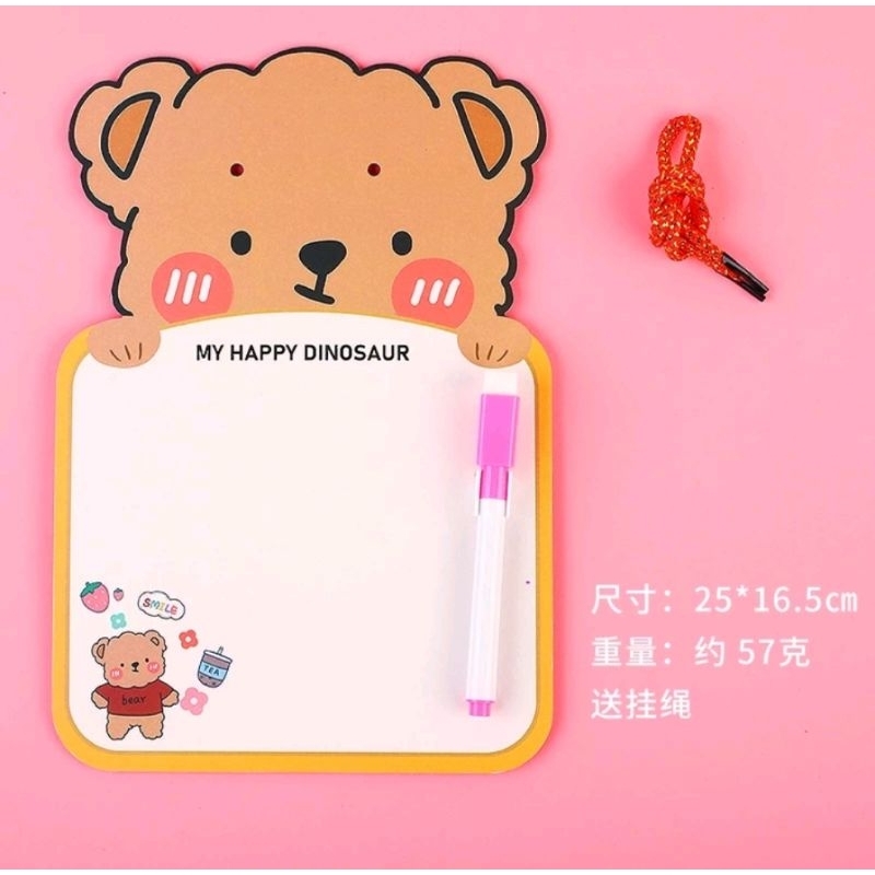 

Papan Tulis Anak Karakter Bear / Whiteboard Mini Bear