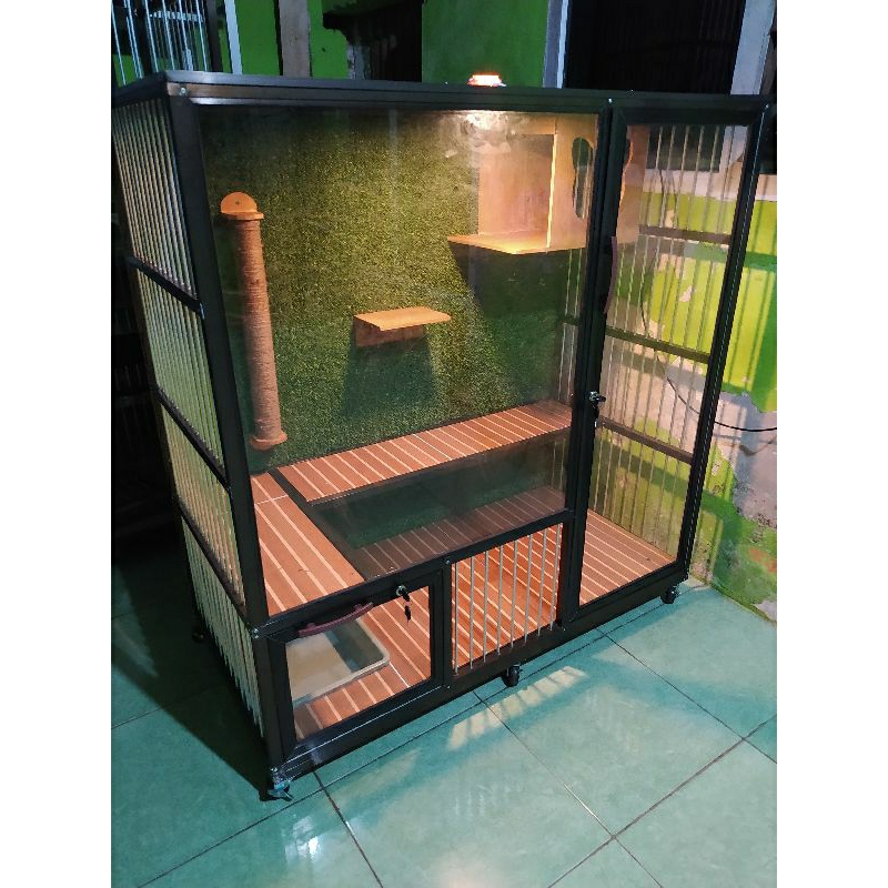 kandang kucing aluminium premium