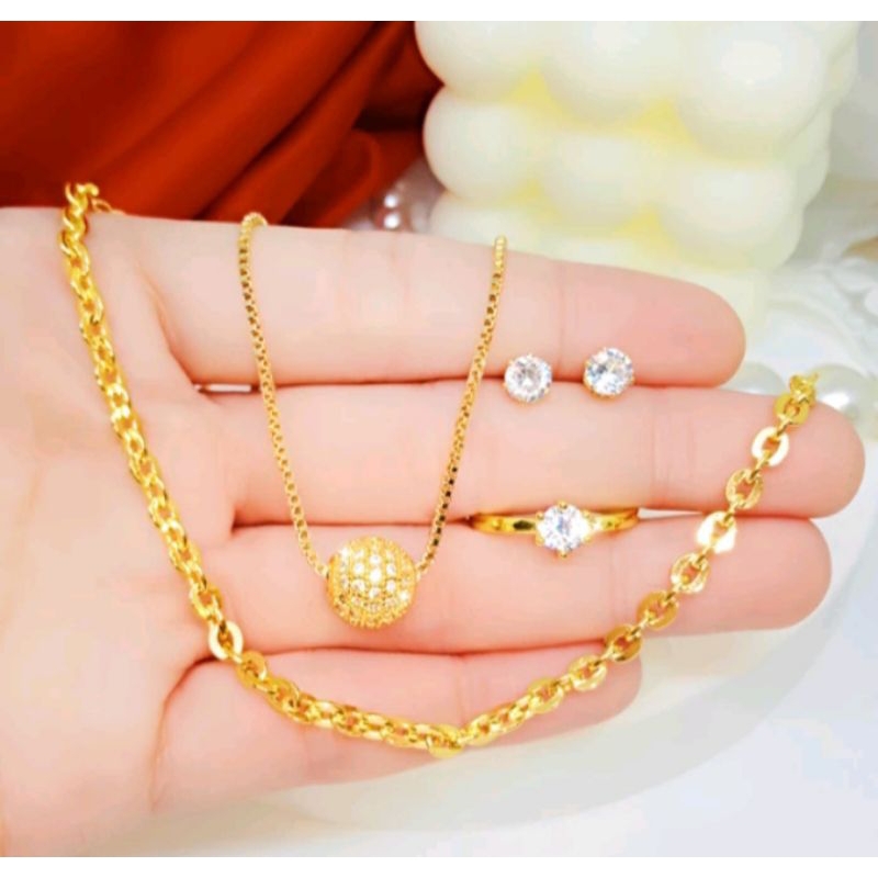 set perhiasan titanium dewasa terbaru anti karat anti luntur