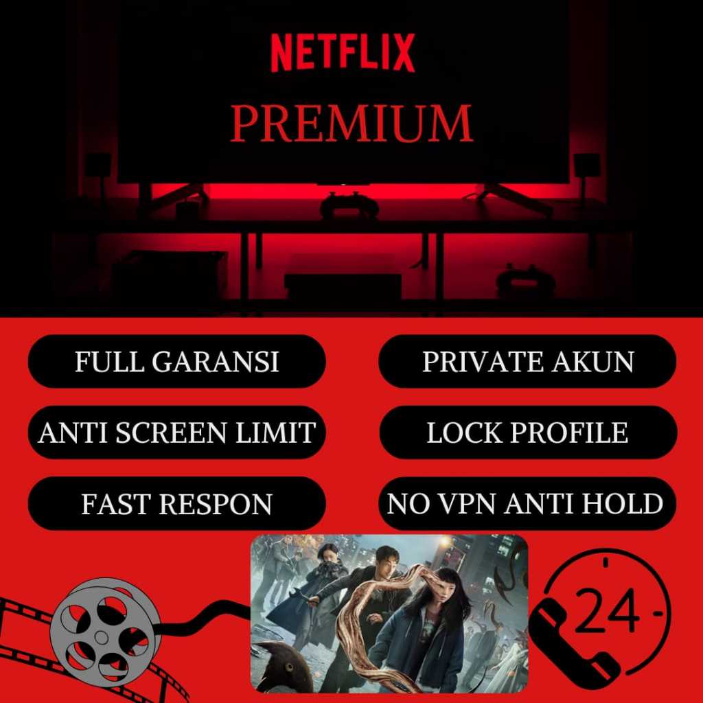 NETFLIX 1 Bulan 2 Bulan 3 Bulan 1 Tahun Premium Garansi ULTRA FULL HD 4K - ANTI HOLD ANTI SCREEN LIMIT AMAN GARANSI