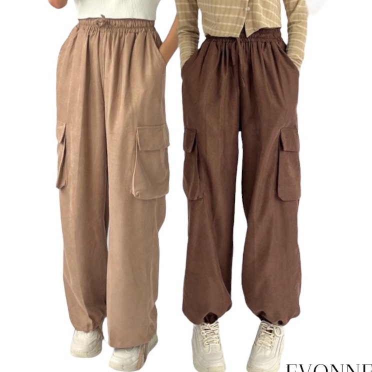 Hot Arrival  EVONNE Bawahan Celana Wanita Joger Artha Pants Kulot Celana Polyester Premium Jumbo E26