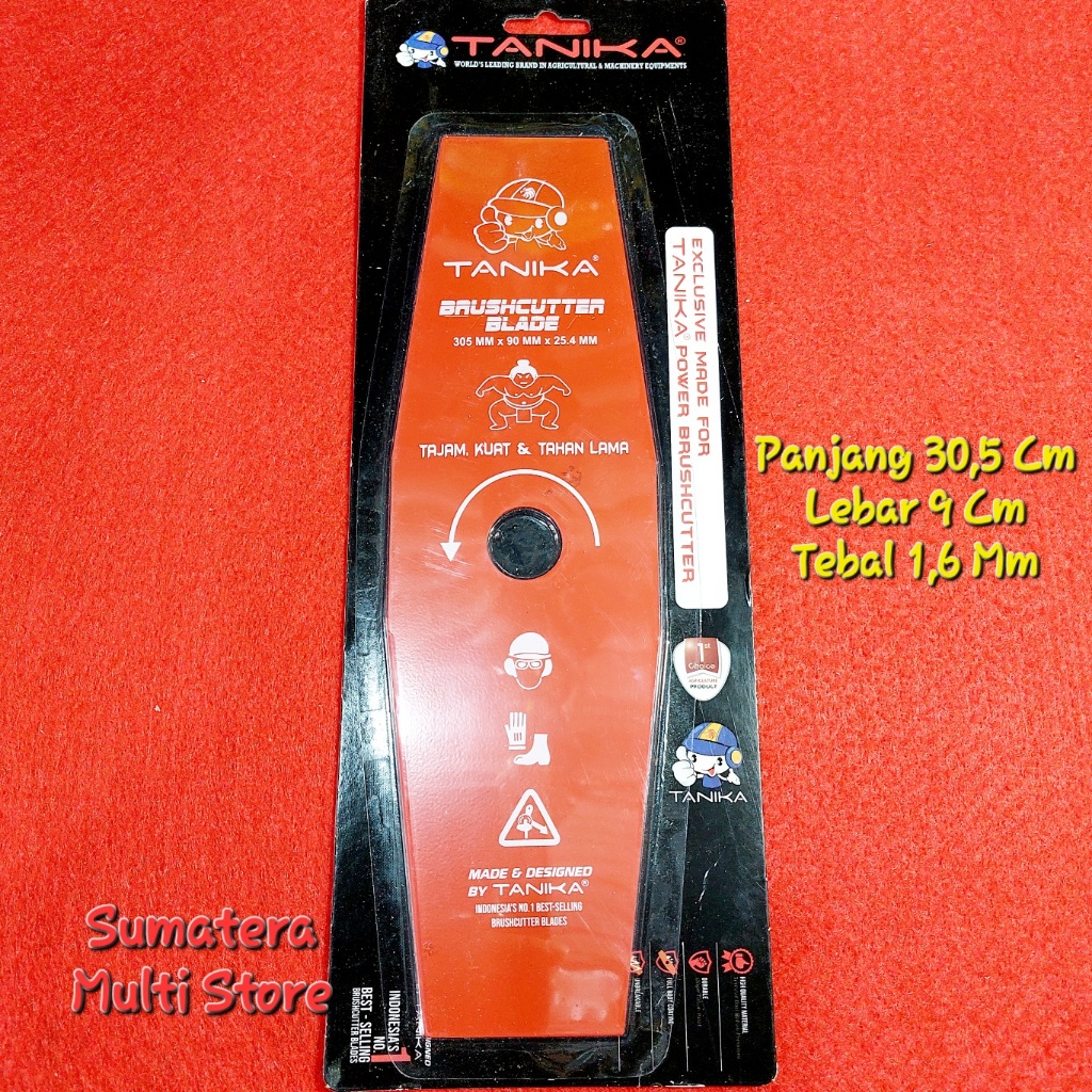 Tanika Pisau Mesin Babat Rumput Kecil Bawaan - Cutter Blade Parangan Ukuran 305 mm x 9 mm x 1,6 mm