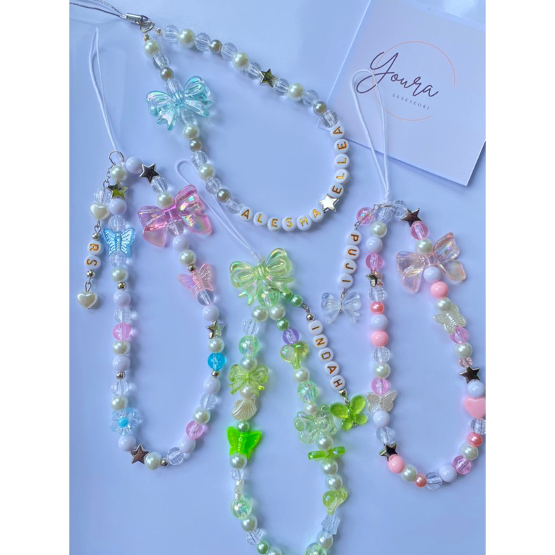 CUSTOM 2/ CUSTOM PHONE STRAP NAMA/PHONE STRAP NAMA/CUSTOM NAMA/PHONE STRAP MANIK MANIK/GANTUNGAN HP 
