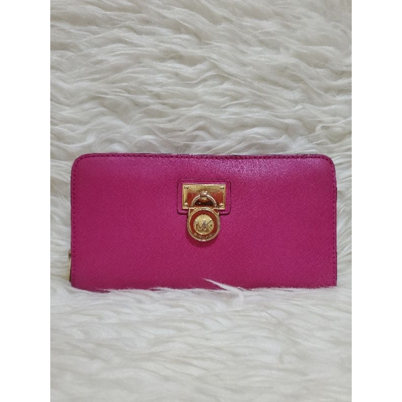 Dompet MK Hamilton pink fucia original / long wallet MK/ dompet panjang wanita / Dompet MK second or