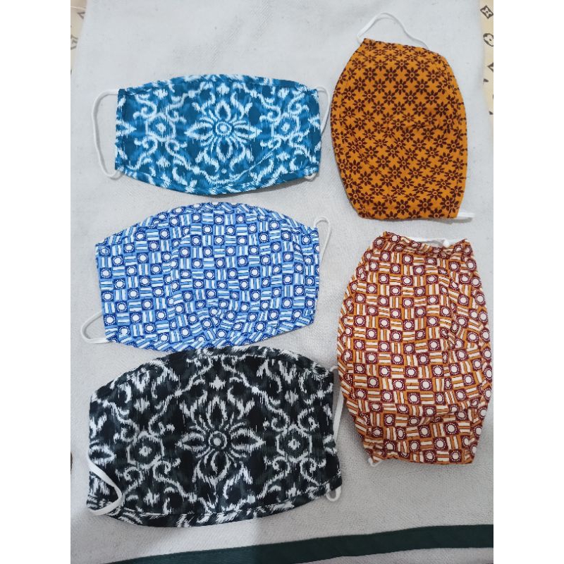 masker batik keris, masker kain, masker kain tebal