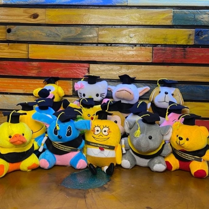 PROMO 2025 - Boneka Wisuda Teddy Bear Kecil GRATIS Selempang Nama - Bisa Custom Nama Di Selempang