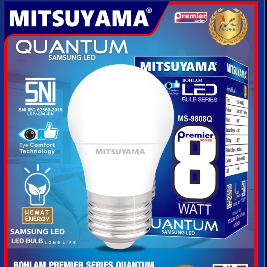 BOHLAM LED 8 WATT MITSUYAMA QUANTUM MS-9808Q LAMPU 8 WATT CAHAYA PUTIH
