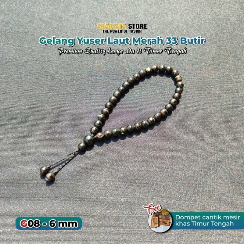 Gelang Tasbih 33 Yuser Laut Merah Mesir Asli
