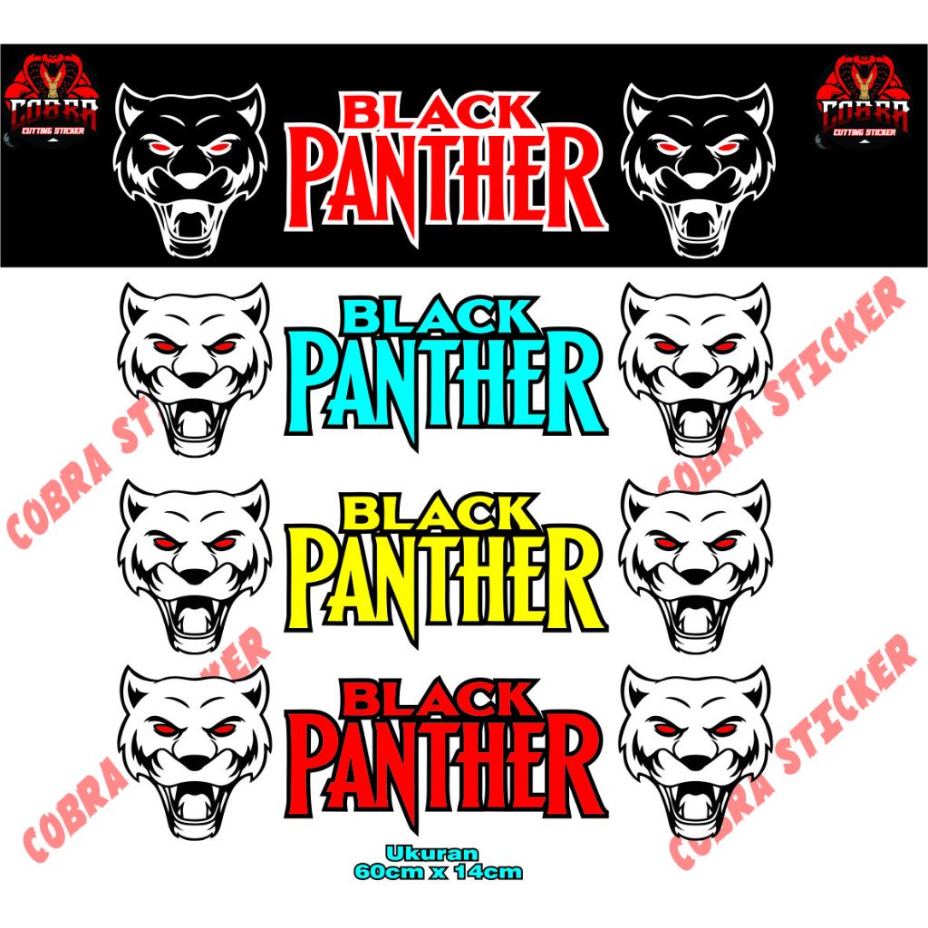 sticker kaca mobil depan belakang black panther cutting sticker