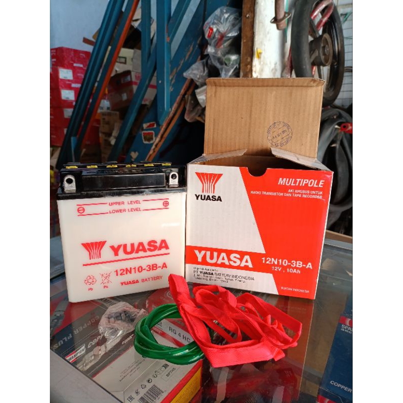 N AKI YUASA MULTI POLE ORIGINAL 12N10 3B A UNTUK RODA 3 VIAR TOSSA 12V 10AH YUASA