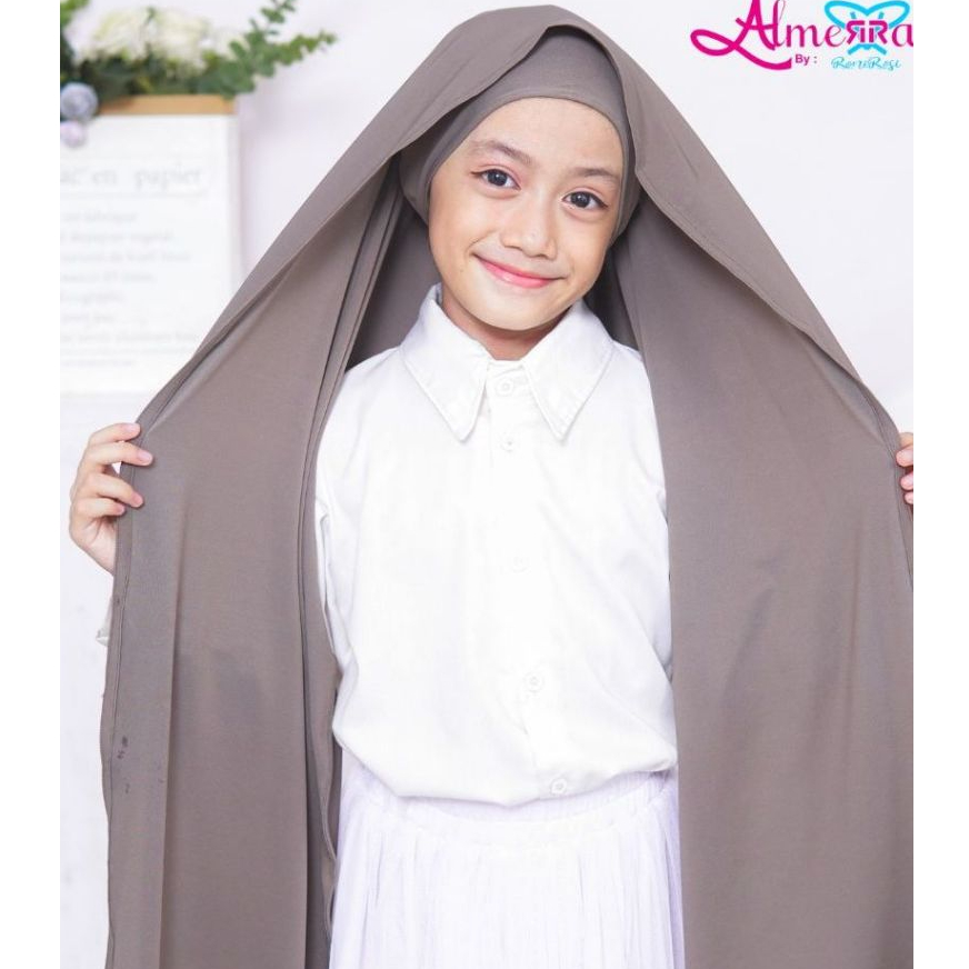 hijab pashmina anak inner 2in1 / pashmina anak plus inner usia 4-8 tahun jersey premium