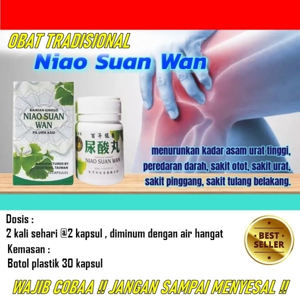 bainian ginkgo niao suan wan sakit asam urat kolesterol tinggi ampuh berkhasiat 100% Original Asli