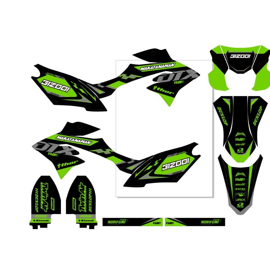 Decal Sticker Dtracker Motif Hitam Hijau