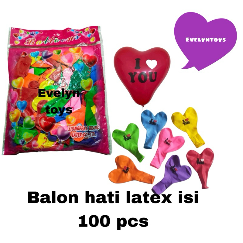 balon latex love  /balon hati isi 100 pcs