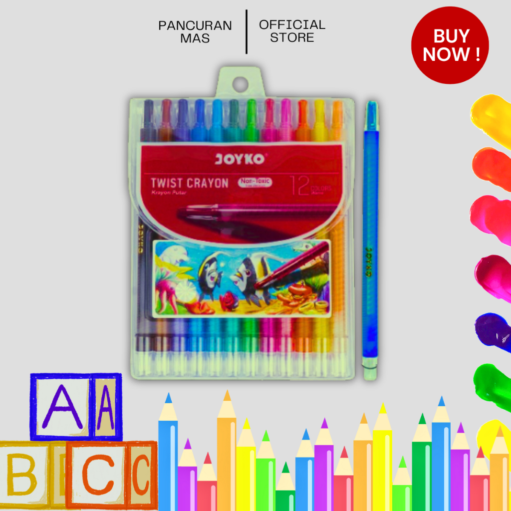 

Krayon Putar Twist Crayon Joyko TWCR 12 Warna