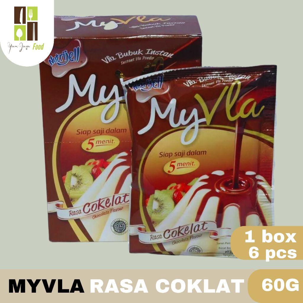 

Nutrijel My Vla Bubuk Instan Rasa Coklat/ Rasa Vanila 60g 1BOX / 6 PCS / 6 SACHET
