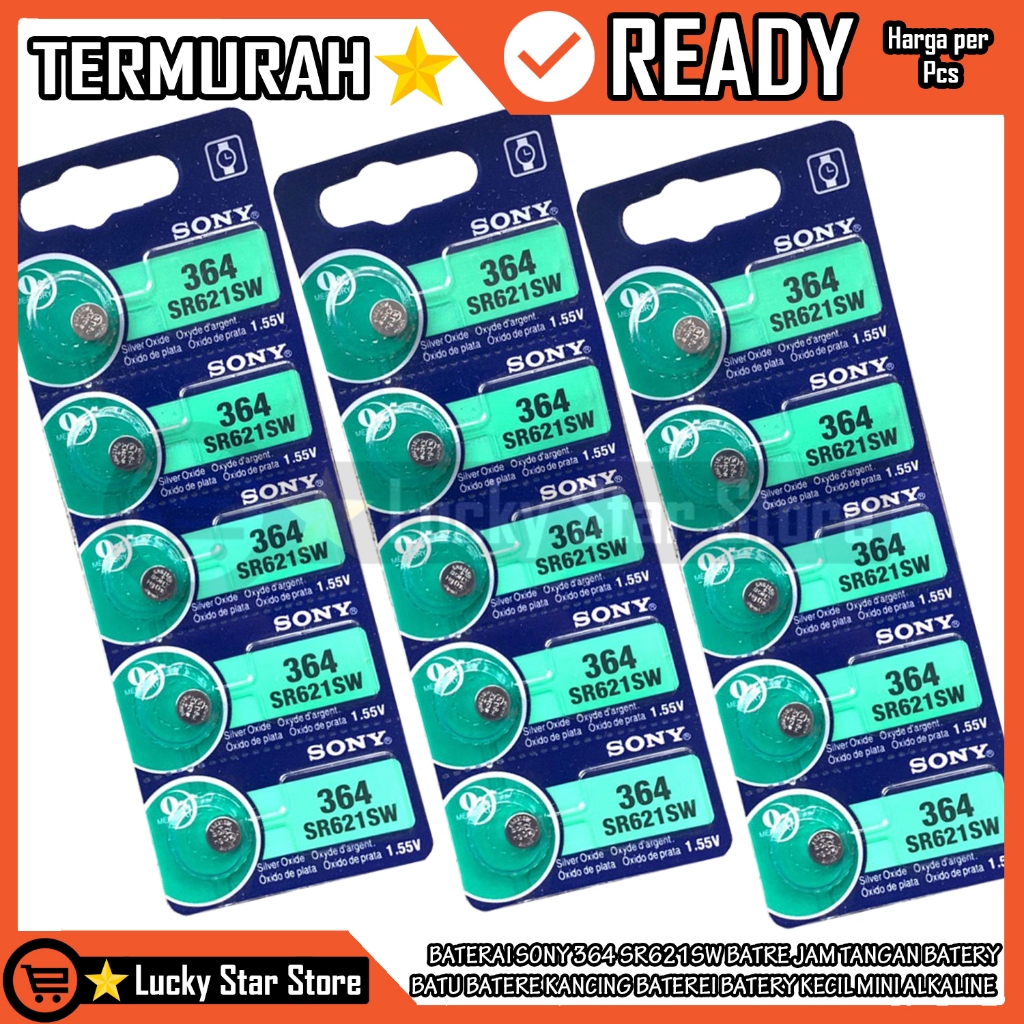 Sony 364 SR621SW Alkaline Batre Jam Baterai Baterei Batery Kecil Mini Tangan Kancing Battery Batu Ba