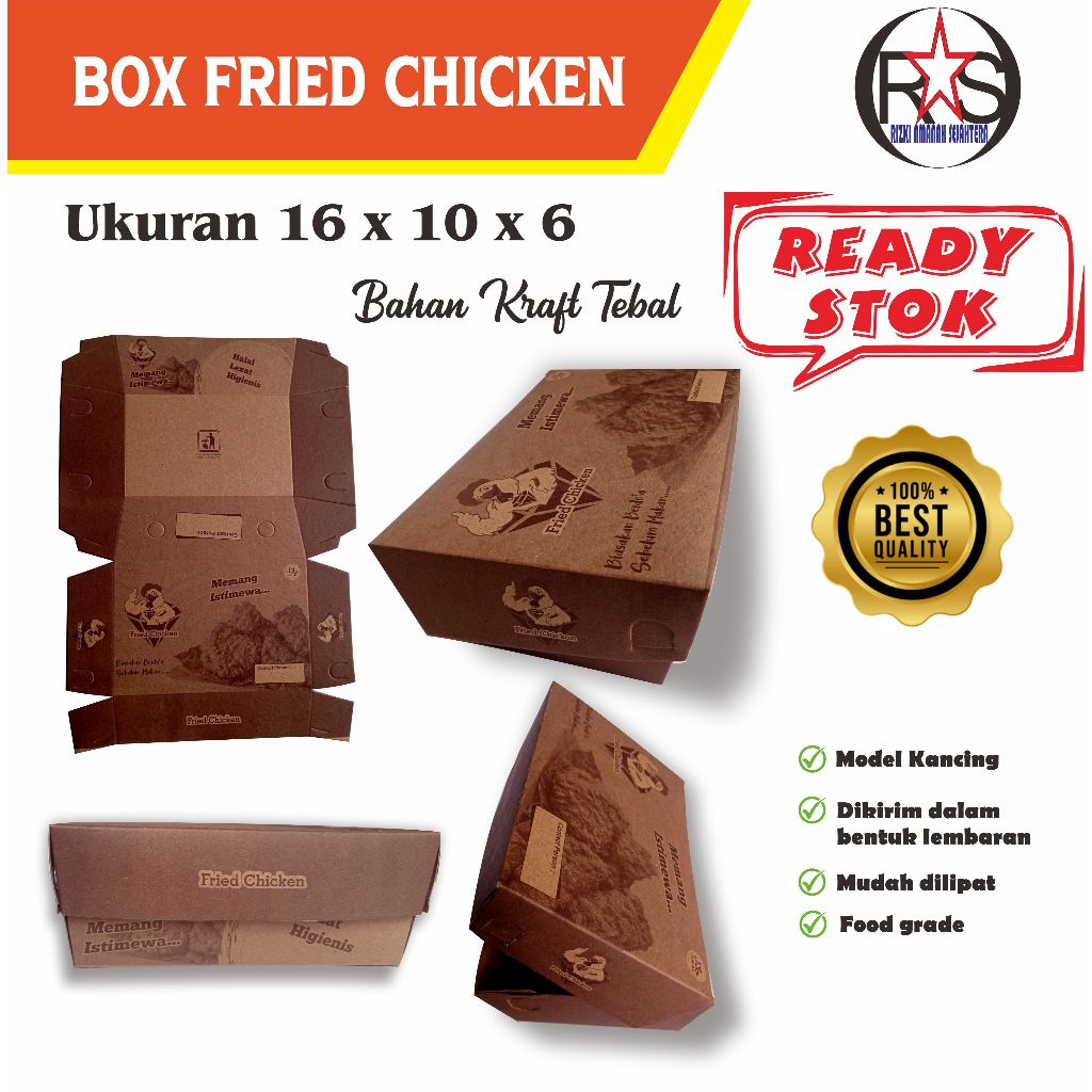 

Dus Box Fried Chicken + Nasi (Rp650/pcs) Kraft 350 gsm