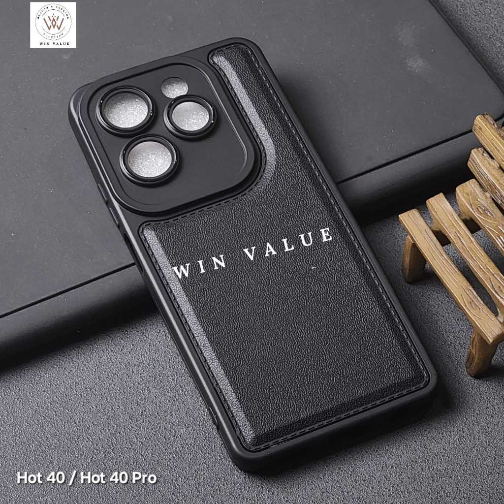 Infinix Hot 40i Infinix Hot 40 Infinix Hot 40 Pro Case Leather Pro kamera Black Case Infinix Hot 40i