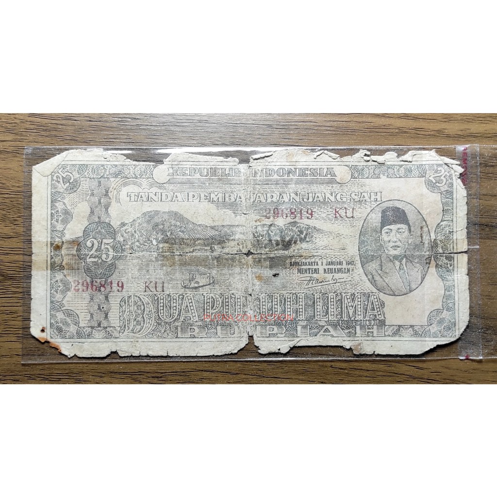 25 rupiah seri Ori sukarno 1947